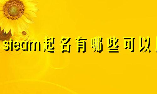 steam起名有哪些可以用