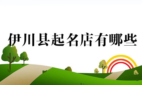 伊川县起名店有哪些