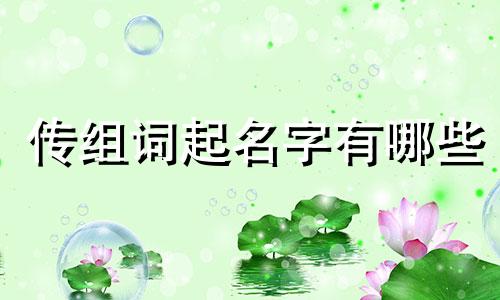 传组词起名字有哪些