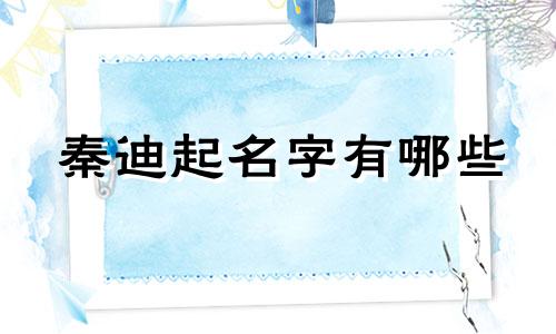 秦迪起名字有哪些