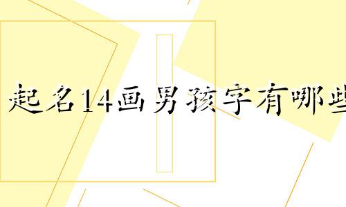 起名14画男孩字有哪些