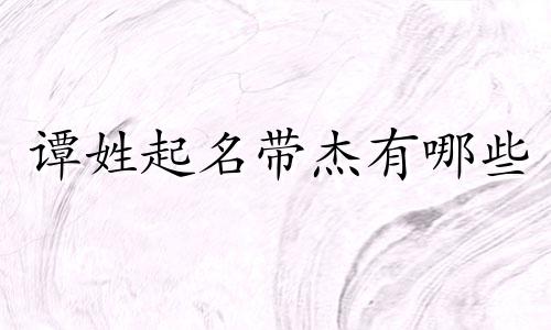 谭姓起名带杰有哪些