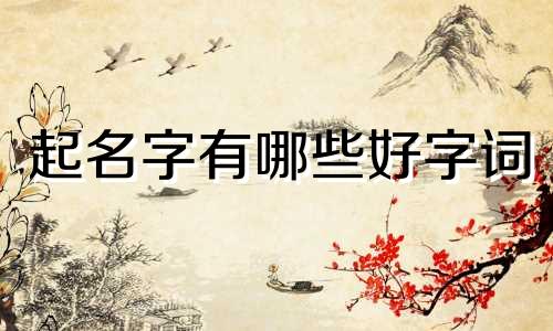 起名字有哪些好字词
