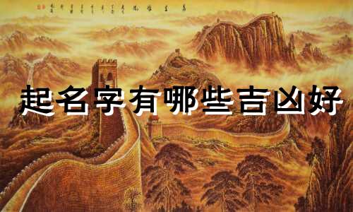 起名字有哪些吉凶好