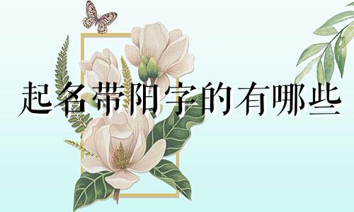 起名带阳字的有哪些