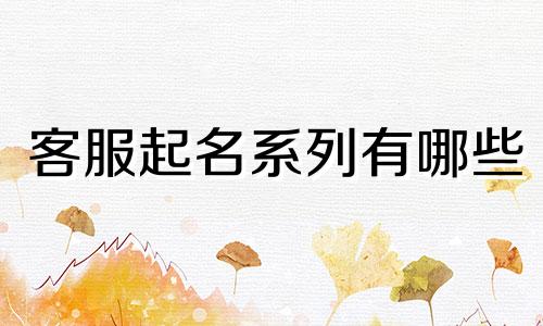 客服起名系列有哪些