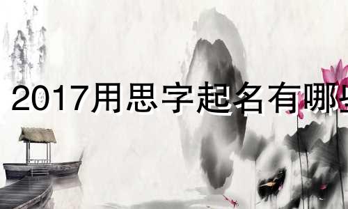 2017用思字起名有哪些