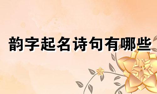 韵字起名诗句有哪些