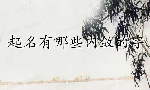 起名有哪些内敛的字