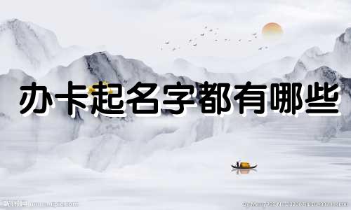 办卡起名字都有哪些