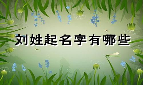 刘姓起名字有哪些