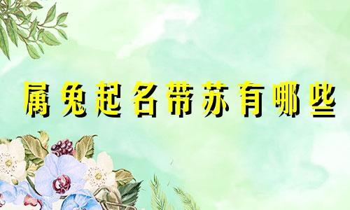 属兔起名带苏有哪些