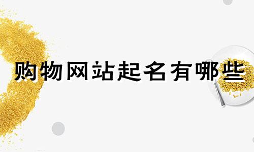 购物网站起名有哪些