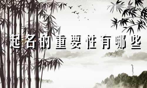 起名的重要性有哪些