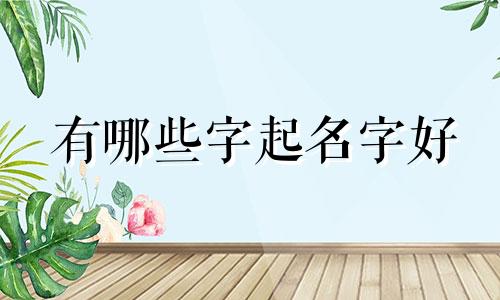 有哪些字起名字好