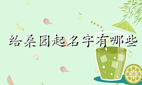 给桑园起名字有哪些