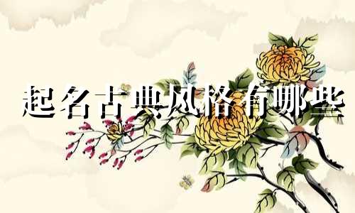 起名古典风格有哪些