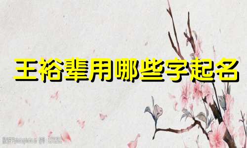 王裕辈用哪些字起名