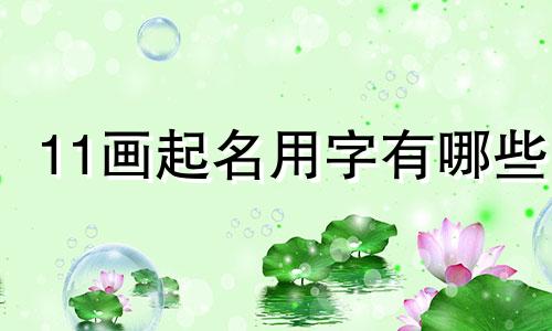 11画起名用字有哪些