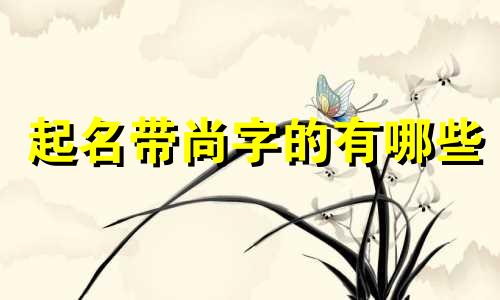 起名带尚字的有哪些