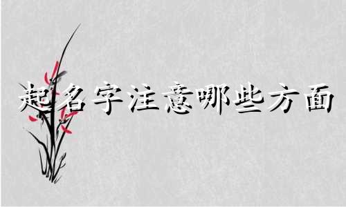 起名字注意哪些方面