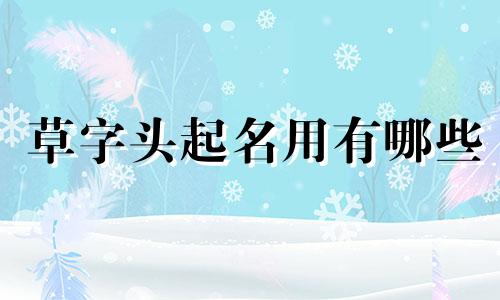 草字头起名用有哪些