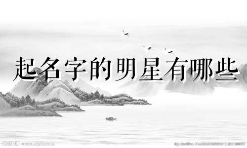 起名字的明星有哪些