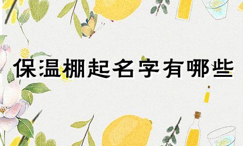 保温棚起名字有哪些