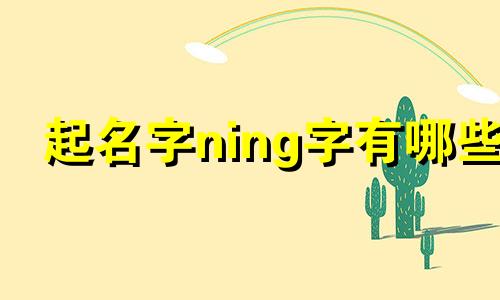 起名字ning字有哪些