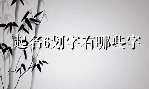 起名6划字有哪些字