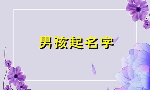 男孩起名字 哪些字好