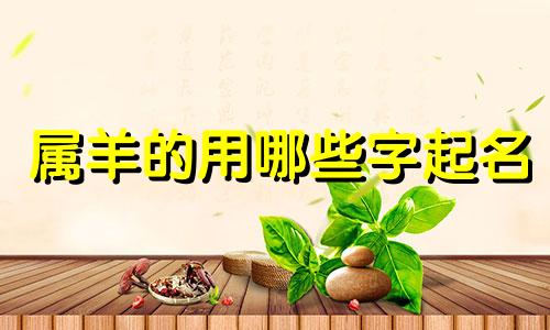属羊的用哪些字起名