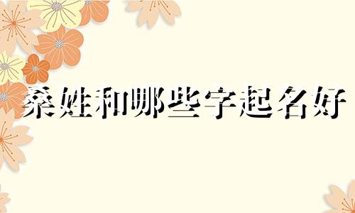 桑姓和哪些字起名好