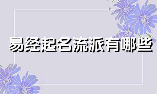 易经起名流派有哪些