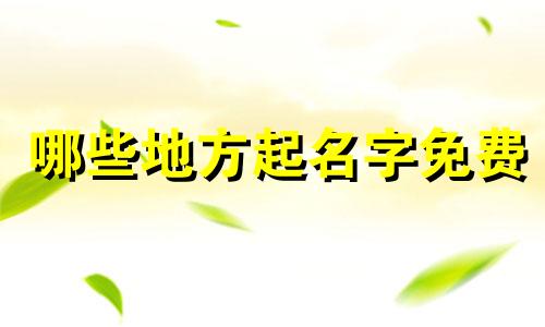 哪些地方起名字免费