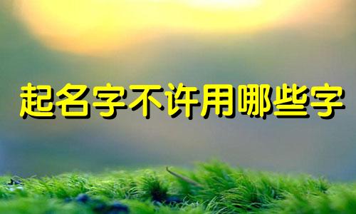起名字不许用哪些字