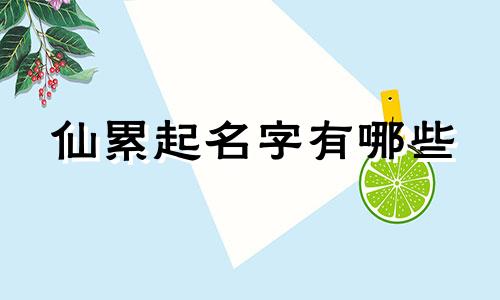 仙累起名字有哪些