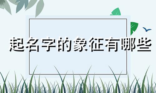 起名字的象征有哪些