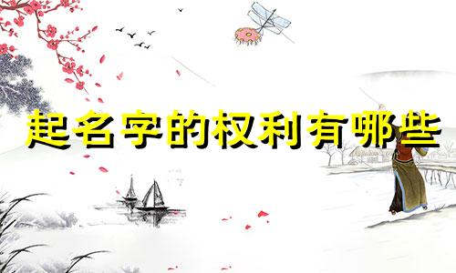 起名字的权利有哪些