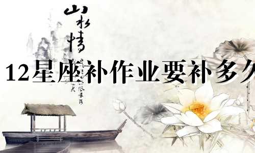 12星座补作业要补多久