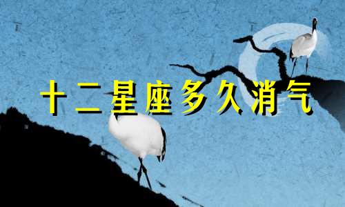 十二星座多久消气