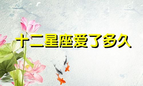 十二星座爱了多久