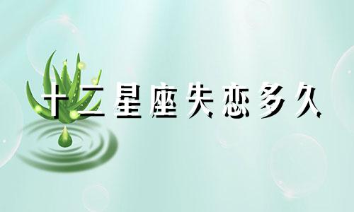 十二星座失恋多久
