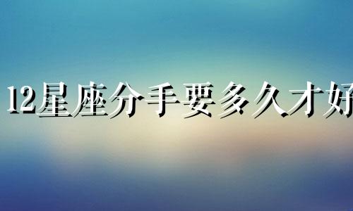 12星座分手要多久才好