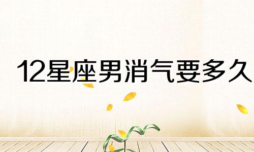 12星座男消气要多久