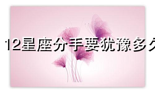 12星座分手要犹豫多久