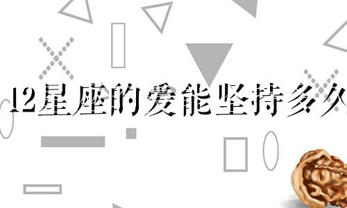 12星座的爱能坚持多久