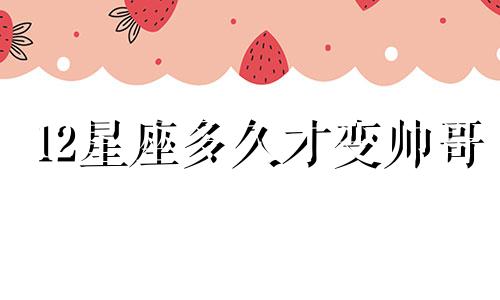 12星座多久才变帅哥