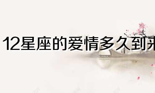 12星座的爱情多久到来