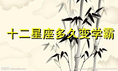 十二星座多久变学霸